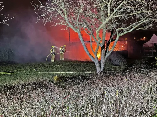 Laubenbrand in der Kleingartenkolonie Lerchenlust